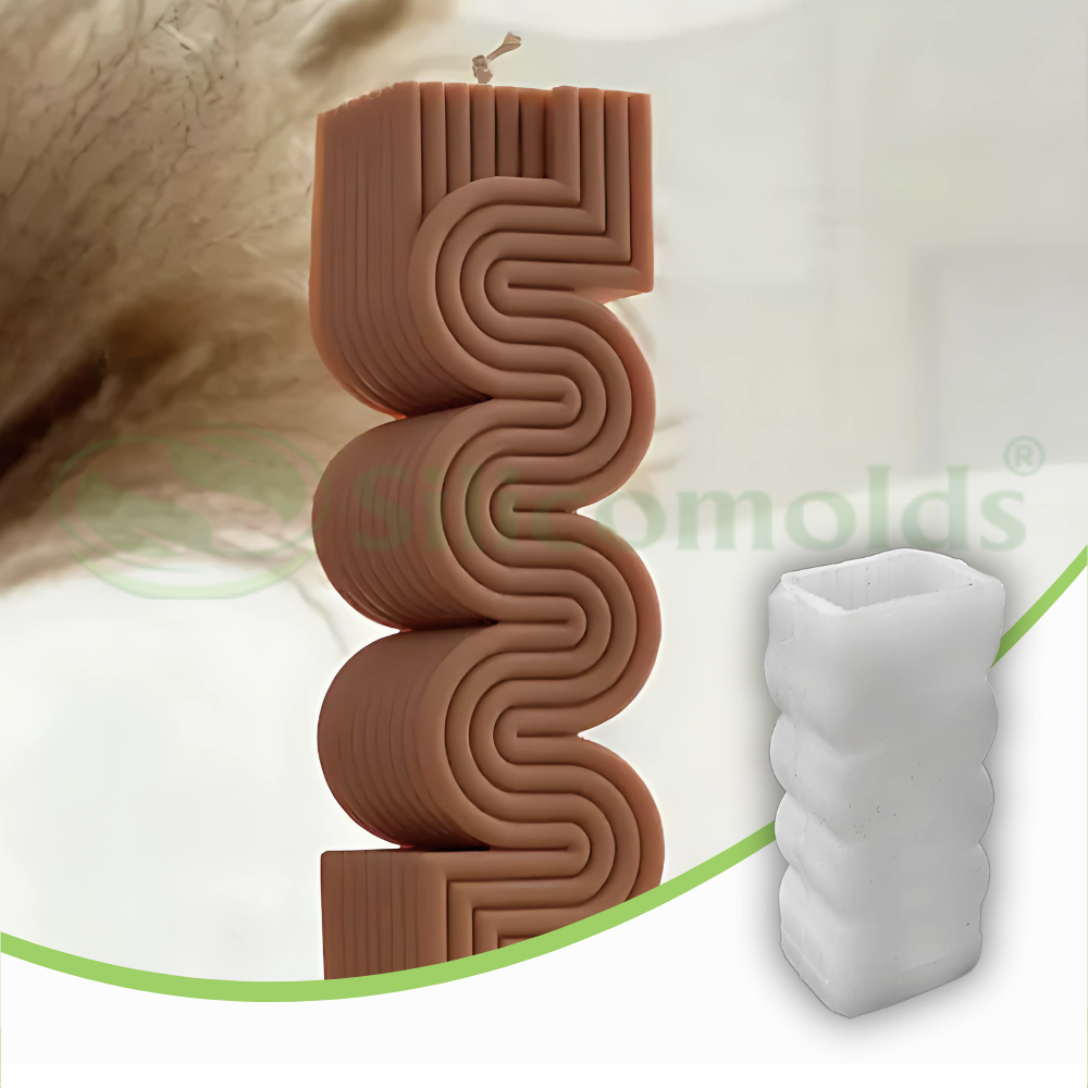 SILICOMOLDS-Wave Stripe Pillar Candle-CM-041